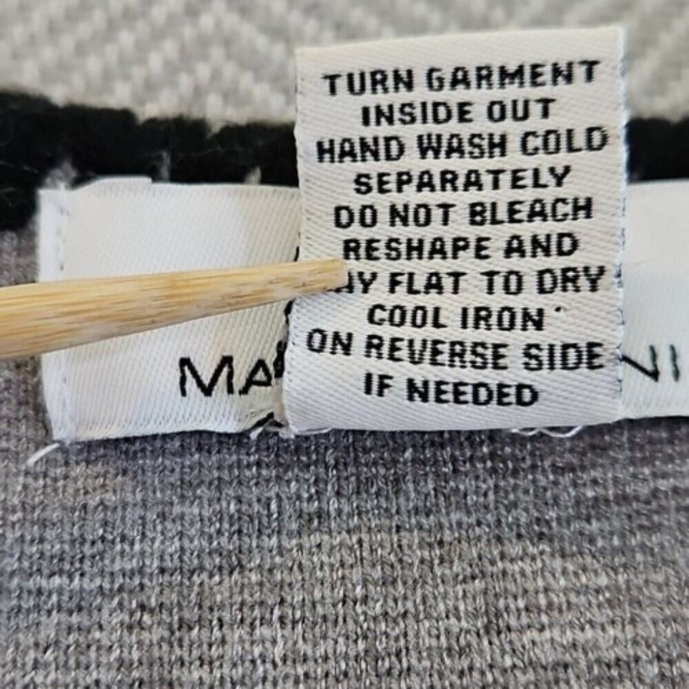 Magaschoni Long Line Open Front Gray Knit Cardigan Sweater Pockets Size Medium‎ - Picture 6 of 11